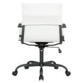 thumbnail image 5 of LeisureMod Harris Leather Office Desk Chair with Swivel Armrests Modern Adjustable Executive Conference Chair for Office and Home (White), 5 of 6