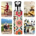 thumbnail image 7 of Yayeee 20oz Double Wall Stainless Steel Water Bottle with Flip Straw, Colorful Flowers, 7 of 7