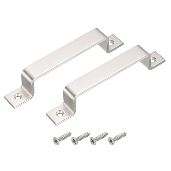 Unique Bargains 2 Pack Barn Door Handle, 7.9 Inch Gate Handle, Pull Handle with Screws, Silver