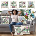 thumbnail image 6 of HoliHive 18"x18" Easter Pillow Covers with Bunny and Eggs Spring Home Decor Pillowcase Square Cushion Covers for Sofa Bed Couch Easter Decorations, 6 of 6