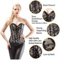 thumbnail image 3 of Femmes Vintage Floral Denim Corset Bustier Haut, 3 of 7