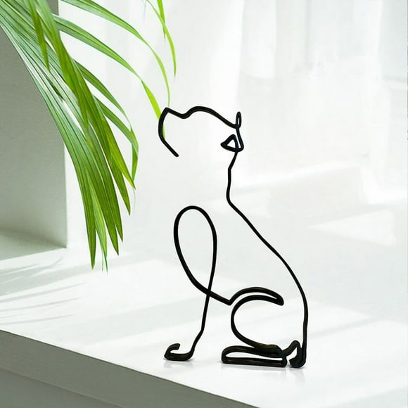 Modernist Metal Sculpture Elegant Desktop Ornament Minimalist Design for Home and
