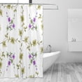 thumbnail image 2 of Violet Flowers Shower Curtain for Bathroom Waterproof Fabric Shower Curtains Bathtub Curtain with 12 Hooks, 60"x 72" for Bath Hotel Room, 2 of 6