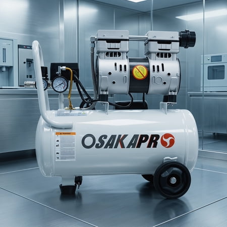 1.5HP Portable Oil-Free Air Compressor, 5.2 CFM 115 PSI Quiet Air Compressor with 4.0 Gallon Tank, for Home, Garage, Workshop and Job Sites-Grey