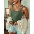 thumbnail image 3 of Anygrew Womens Tank Tops with Built in Shelf Bra Basic Stretchy Padded Camisole Casual Layering Tanks Undershirt Black-White-Gray-Coffee, 3 of 5