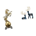 thumbnail image 6 of CoudarTitie Modern Resin Horse and Reindeer Figurine Art Craft Collectible Ornament for Centerpiece Shelf Living Room Office Home Decor Statue, 6 of 8