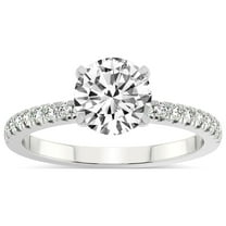 4 Carat IGI Certified Round Shape Lab Grown Diamond Engagement Ring | 14K White Gold | Venetia Half Eternity Diamond Ring | FG-VS1-VS2 Quality Friendly Diamonds