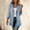 Gray, variant on Womens Color Block Jackets Classic Long Sleeve Button Down Blazer Jacket Loose Fit Casual Collared Cardigan Coat Fall Fashion Outwear