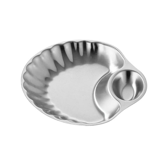 Functional Stainless Steel Tray With Double Compartments For Organized Serving At Parties And Restaurant Setting