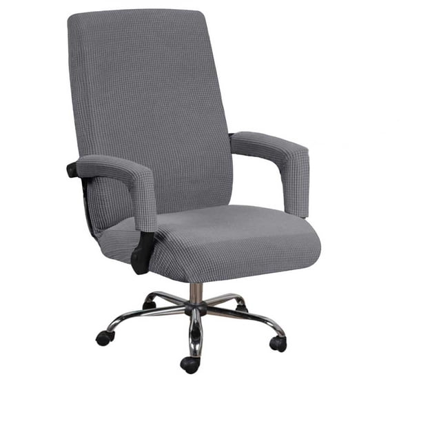 Yuarrent Funda para silla antisuciedad, elástica, para boda, fiesta, banquete, cumpleaños, oficina, dormitorio, funda para sillón, Protector Cubiertas para muebles de jardín Gris L