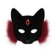thumbnail image 3 of Máscara de media cara de animal decorativa de Halloween, máscara de zorro para fiestas navideñas, hombres y adultos Rojo Negro, 3 of 8