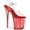 Clear/Red Tinted, variant on Women's Pleaser Flamingo-808T Platform Ankle Strap Sandal