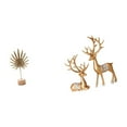 thumbnail image 6 of CoudarTitie Leaf Sculpture Metal Leaf Statue Art Figurine with Base Animal Ornament Deer Sculpture Resin Iron Wood Material Suitable for Bedroom Living Room Offic, 6 of 8
