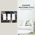 thumbnail image 5 of Marble Pattern Black Gold Switch Cover Decorative Wall Plate 3-Gang Screwless Standard Size, 5 of 5