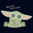 thumbnail image 2 of Men's Star Wars: The Mandalorian Grogu Here for the Snacks Frogs Graphic Tee Navy Blue Large, 2 of 5