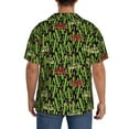 thumbnail image 3 of Yiaed Green Cacti And Red Chili Print Mens Casual Wrinkle Free Shirts Short Sleeve Button Down Summer Stretch Dress Shirt-4X-Large, 3 of 5