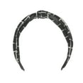 thumbnail image 4 of Unique Bargains 1 Pc Grace Plaid Pattern Wide Cross Knot Headbands for Women Black, 4 of 6