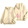 thumbnail image 7 of Breast Cancer Awareness Zip Up Hoodie Women Oversized Graphic Hooded Jackets Casual Fall Preppy Long Sleeve Sweatshirts, 7 of 7