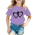 thumbnail image 1 of JTieacloth T-Shirt Graphique Mignon pour Fille, Col Rond, Manches Courtes, T-Shirt d'Été Décontracté pour Fille, T-Shirts d'Été pour Filles, Tailles 7-8 Ans, 1 of 5