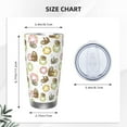 thumbnail image 4 of Fuzoiu Donut Sloth Print 20oz Tumbler, Stainless Steel Vacuum Insulated Car Cup, Insulated Coffee Mug,Travel Mug with Lid,Thermal Cup for Outdoor-Straw Three-piece Set, 4 of 8