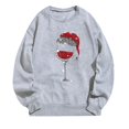 thumbnail image 4 of Amzcrzy Chandail de Noël pour Femmes Mode Manches Longues Col Rond T-Shirt Impression Verre de Vin Rouge Ample Grande Taille Chandail Tops, 4 of 4