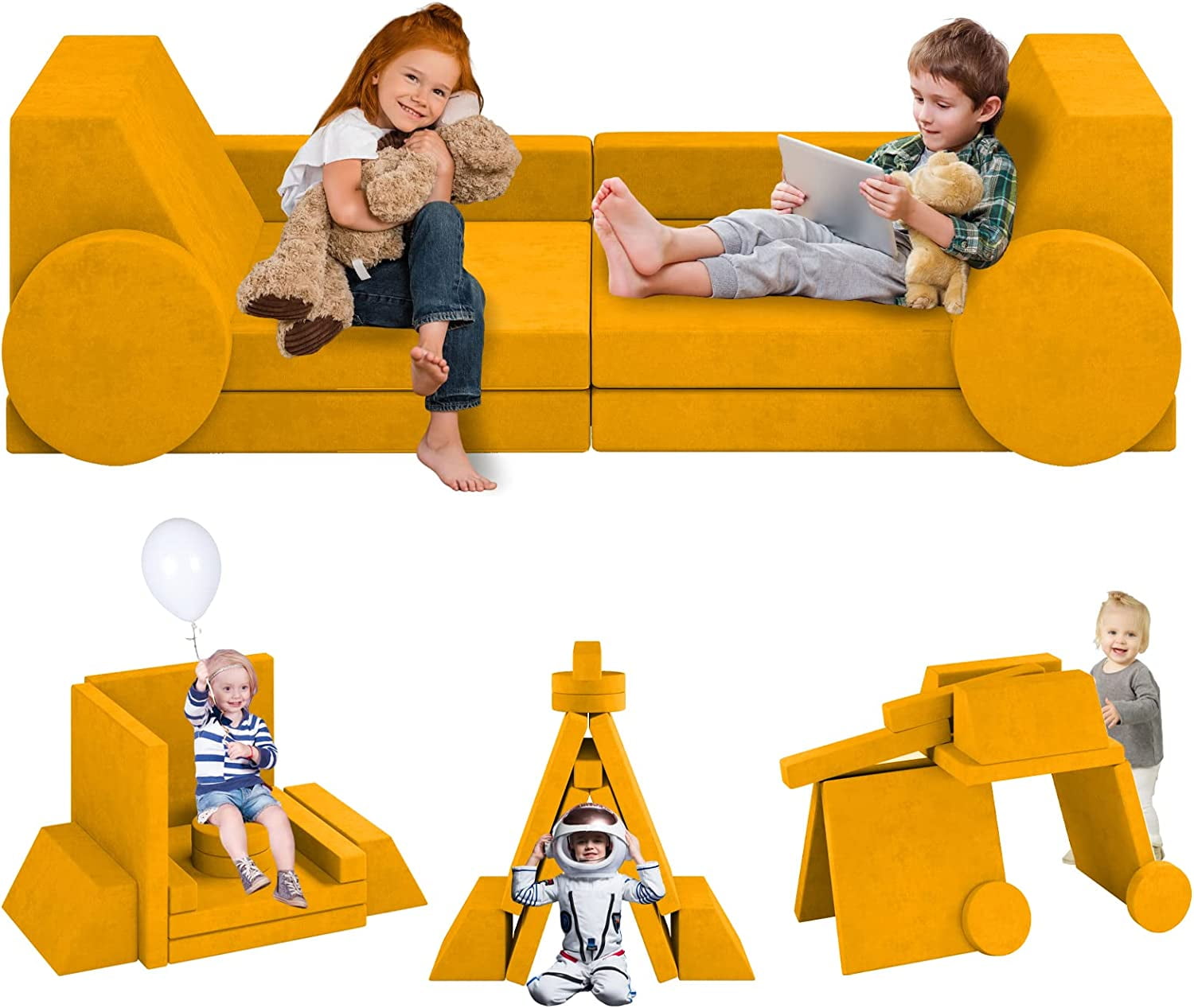 Kids Couch, Linor 10 Pcs Toddler Couch, Baby Kids Sofa Couch for