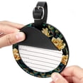 thumbnail image 2 of Peacock 2Pcs PU Leather Round Luggage Tags with Privacy Cover and Name ID Tag for Suitcase, Handbags, Backpacks, School Bags, 2 of 6