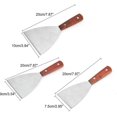 thumbnail image 3 of Stainless Steel Flat Spatula with Wooden Handle - Plancha Barbecue Utensil Set, 3 of 4