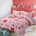 thumbnail image 3 of NTBED Red Bow Comforter Set,6 Piece Bed in a Bag Matching Sheet Set,Cute Ribbon Bowknot Bedding Sets,Princess Style Strawberry Printed,Light Pink Room Decor for Girls,Twin, 3 of 6