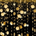 thumbnail image 4 of FZFLZDH 3Pcs Gold Party Decoration Circle Dot Star Garland Banner Bright Paper Streamer Hanging Decorations Glitter Star Bunting Banner Backdrop for Engagement Wedding Baby Shower Christmas Birthday, 4 of 7