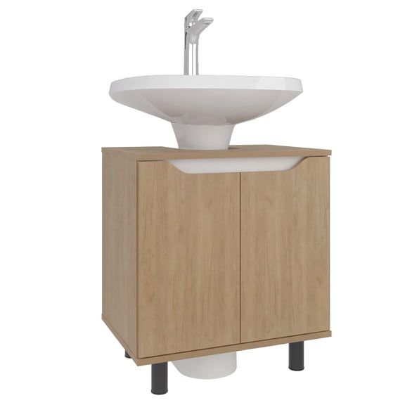 Marlo Under Sink Cabinet Engineered Wood Natural Oak