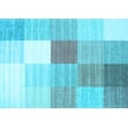 thumbnail image 1 of Ahgly Company Indoor Rectangle Checkered Light Blue Modern Area Rugs, 7' x 10', 1 of 4