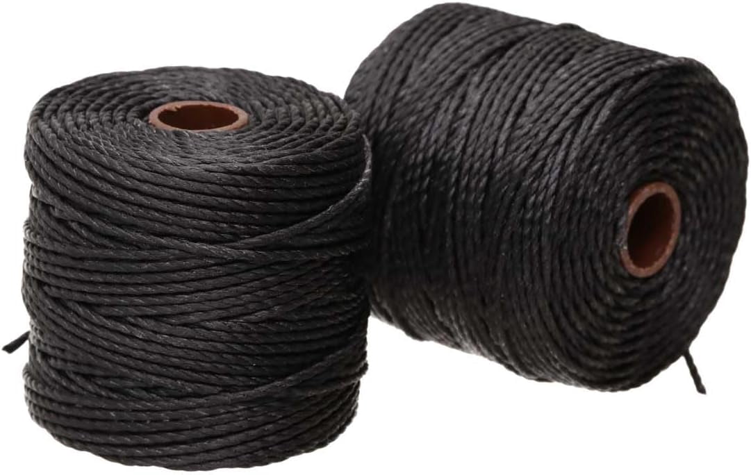 The Beadsmith S-Lon Heavy Nylon Cord – Black Color – TEX400, .9mm Diameter, 4-Pack, 35 Yard Spools – For Stringing Beading Crochet, Micro-Macrame Jewelry & Kumihimo Projects