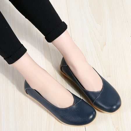 

Women‘s Flat Slip On Loafers Lightweight Non Slip Faux Leather Shoes Casual Walking Shoes