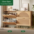 thumbnail image 5 of FANRAL Shoe Cabinet,Wood Shoe Rack with 2 Flip Drawers,Adjustable Shelves Narrow Shoe Storage Shoe Organizer for Entryway,Natural Oak, 5 of 7