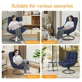 thumbnail image 3 of Dovov Swivel Accent Chair, 360° Upholstered Swivel Chair Modern Lounge Chair Comfy Reading Chair with Soft Cushion and Metal Frame, Blue, 3 of 11