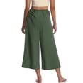 thumbnail image 6 of Women's Loose Wide Leg Track Pants Drawstring Pockets Elastic Waist Capri Hiking Pants with Big Ruched Pockets, 6 of 6
