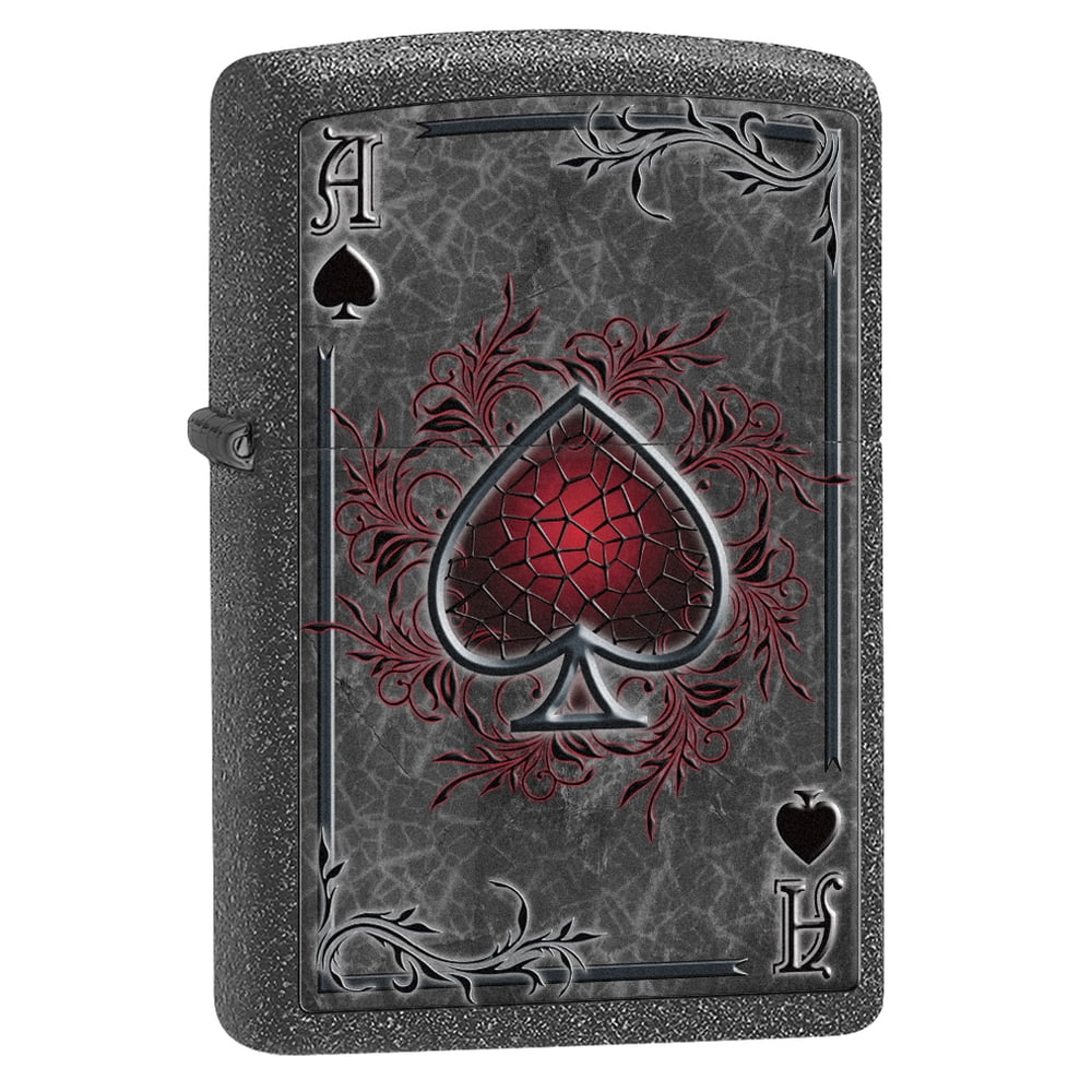 Zippo Lighter Ace of Spades Iron Stone
