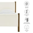 thumbnail image 2 of Modway Maven Twin Size Boucle Upholstered Platform Bed in Feather Walnut, 2 of 9