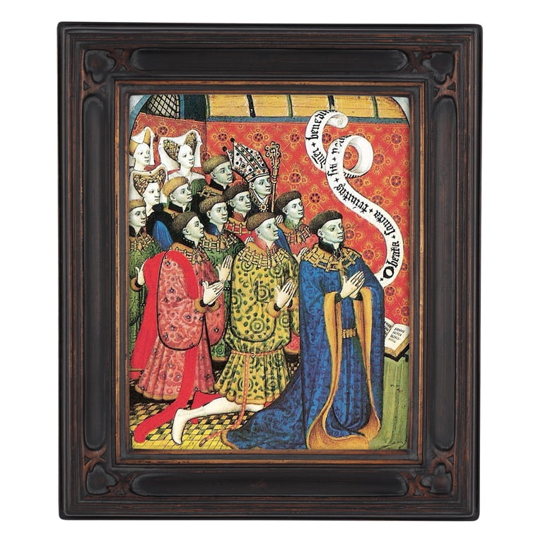 12x16 Gothic Picture Frame - Ornate Black Vintage Frame With Floral Carving | Wall Art Display