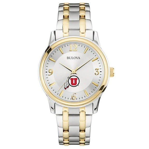 Bulova Silver/Gold Utah Utes Classic Two-Tone Round Watch