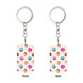 thumbnail image 2 of Goofa Donut Printed Rectangular Metal Keychain Bag Charm Floral Charm for Purse Keys Metal Keyring Gift for Women Accessories, 2 of 7