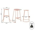 thumbnail image 3 of Hula 28.75" Modern Designer Iron Curved Backless Bar Stool, Pink Frame, 3 of 9