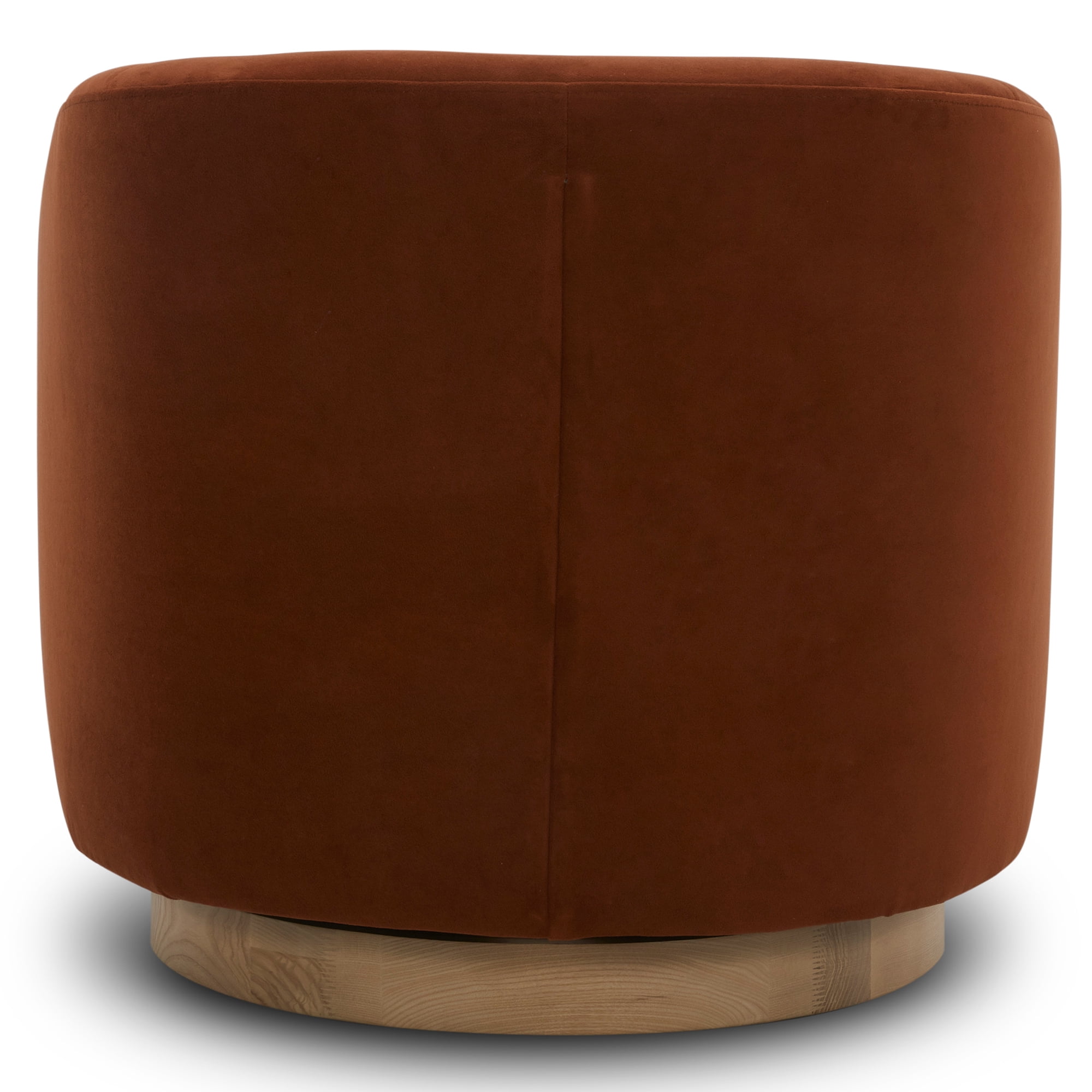 CHITA Swivel Accent Chair Velvet, Round Barrel Arm Chair Living Room, Burnt Orange