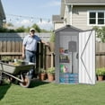 thumbnail image 3 of SUREGO Waterproof Metal Storage Shed Outdoor Lockable Cabinet, Galvanized Steel Garden Tool Locker for Backyard, Campground, Easy Assembly, Black, 3 of 9