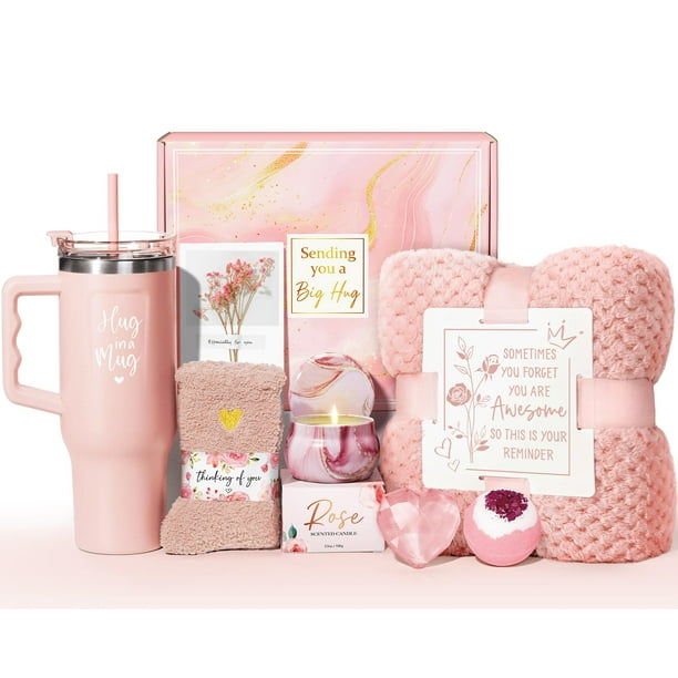 Cesta de regalo Qinline Rose Relaxing Spa con vaso de 1182 ml