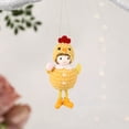 thumbnail image 2 of CoreLiving Easter Crochet Animal Hanging Ornaments Round Belly Chicken Chick Holding Egg Plush Doll for Holiday Scene Décor Positive Emotional Support Gift, 2 of 6