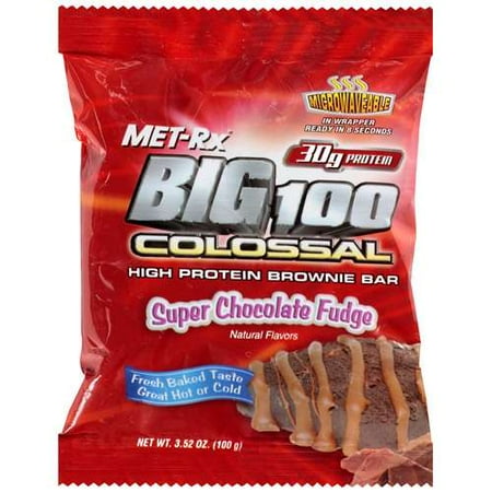 MET-Rx Big 100 Colossal High Protein Super Chocolate Fudge Brownie Bar 3.52 oz