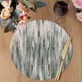 thumbnail image 3 of Sage Green Vintage Round 13 Inch Placemats Set of 6, Stripes Painting Retro Abstract Art HeatResistant Non Slip Place Mats for Dining Table, Wipeable Braided Kitchen Table Mats for Housewarming, 3 of 9