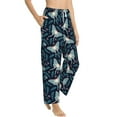 thumbnail image 2 of Uemuo Glowing Butterfly Pattern Women's Wide Leg Palazzo Lounge Pants with Pockets Light Weight Loose Comfy Casual Pajama Pants-Large, 2 of 9